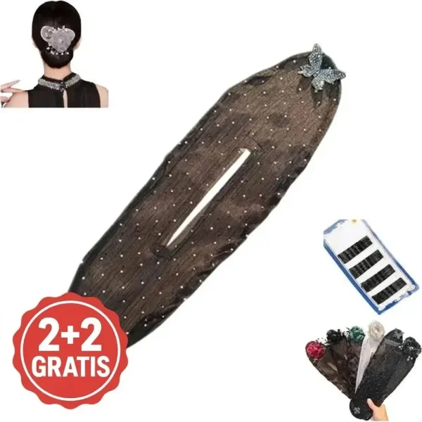 Haarknoten-Styling-Accessoire mit Blumen- und Schmetterlingsmotiven (4 Stk.) | BUNELUX 2+2 GRATIS